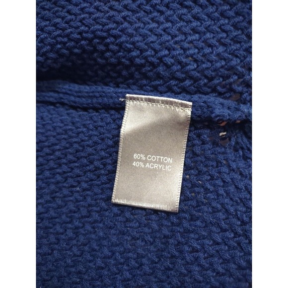 Marled Cardigan Sweater Size S Blue Hooded - Picture 7 of 8